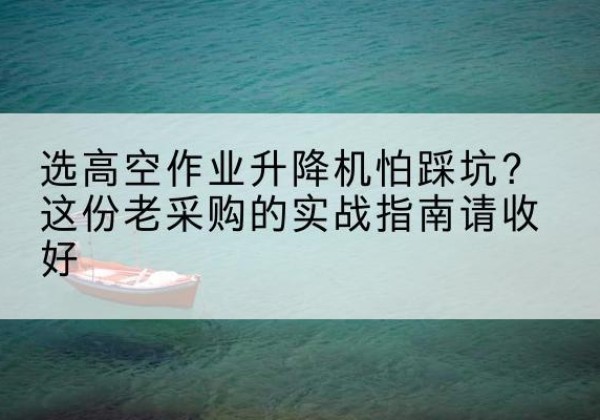 长洲高空作业升降机厂家推荐-选高空作业升降机怕踩坑？这份老采购的实战指南请收好